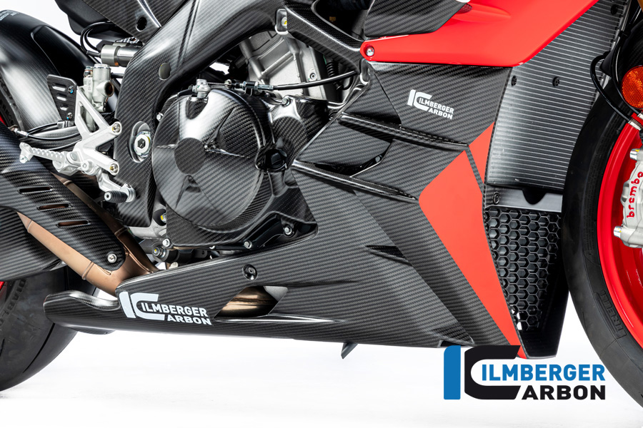 Ilmberger Carbon belly pan complete long version matt for Aprilia Tuono V4 2021-