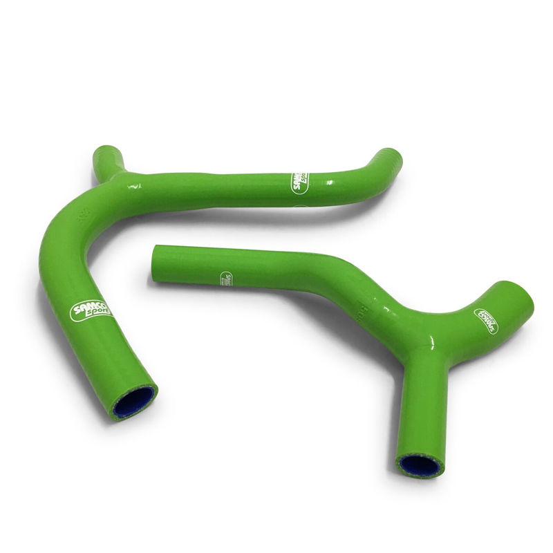 SAMCO SPORT Silicone Hose Kit Y-Piece - Race Design Green for Kawasaki KX450F Model Year 2016-2018