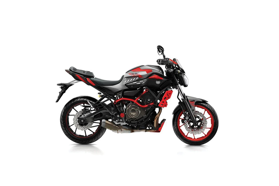 Stompgrip fuel tank pad hybrid, Icon, for Yamaha MT07 (Moto Cage), 2015-2017