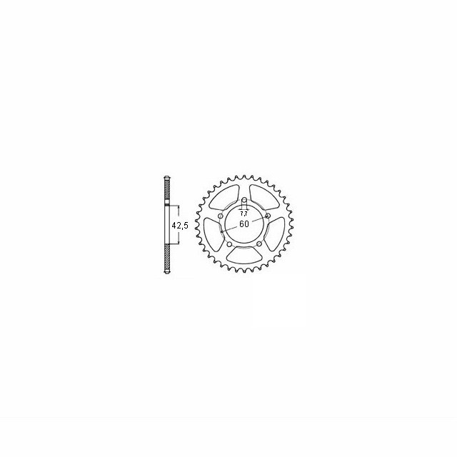 rear sprocket Steel, 46 Teeth, Pitch 415