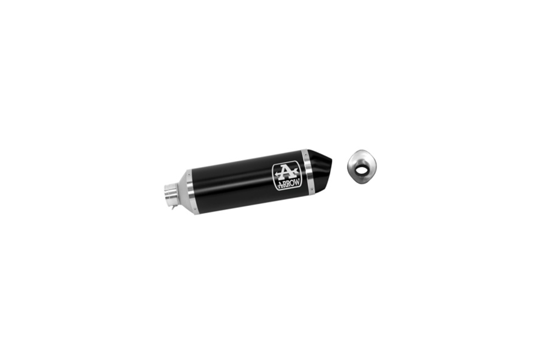 ARROW DARK URBAN Exhaust for Piaggio Beverly 300 HPE 2021-, Black Aluminium (Only with ARROW Link Pipe)