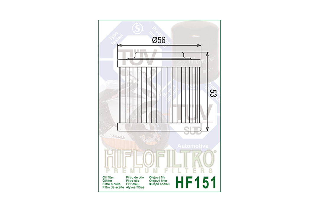HIFLO oil filter HF151 for various Aprilia / Bimota / BMW / CCM / Jawa / MZ models