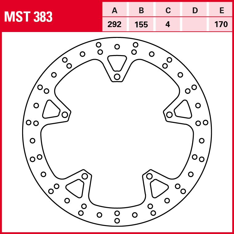 TRW brake disc Allround rigid MST383