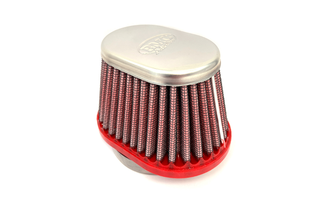BMC Universal Conical Sports Air Filter, 50 mm Diameter, 70 mm Length, Central, Chrome Cap