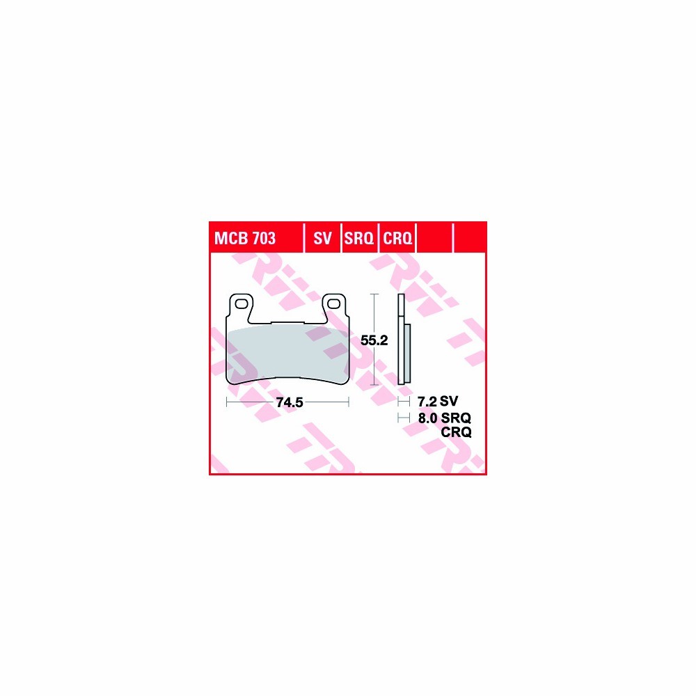 TRW Brake Pad Set Allround MCB703 Front