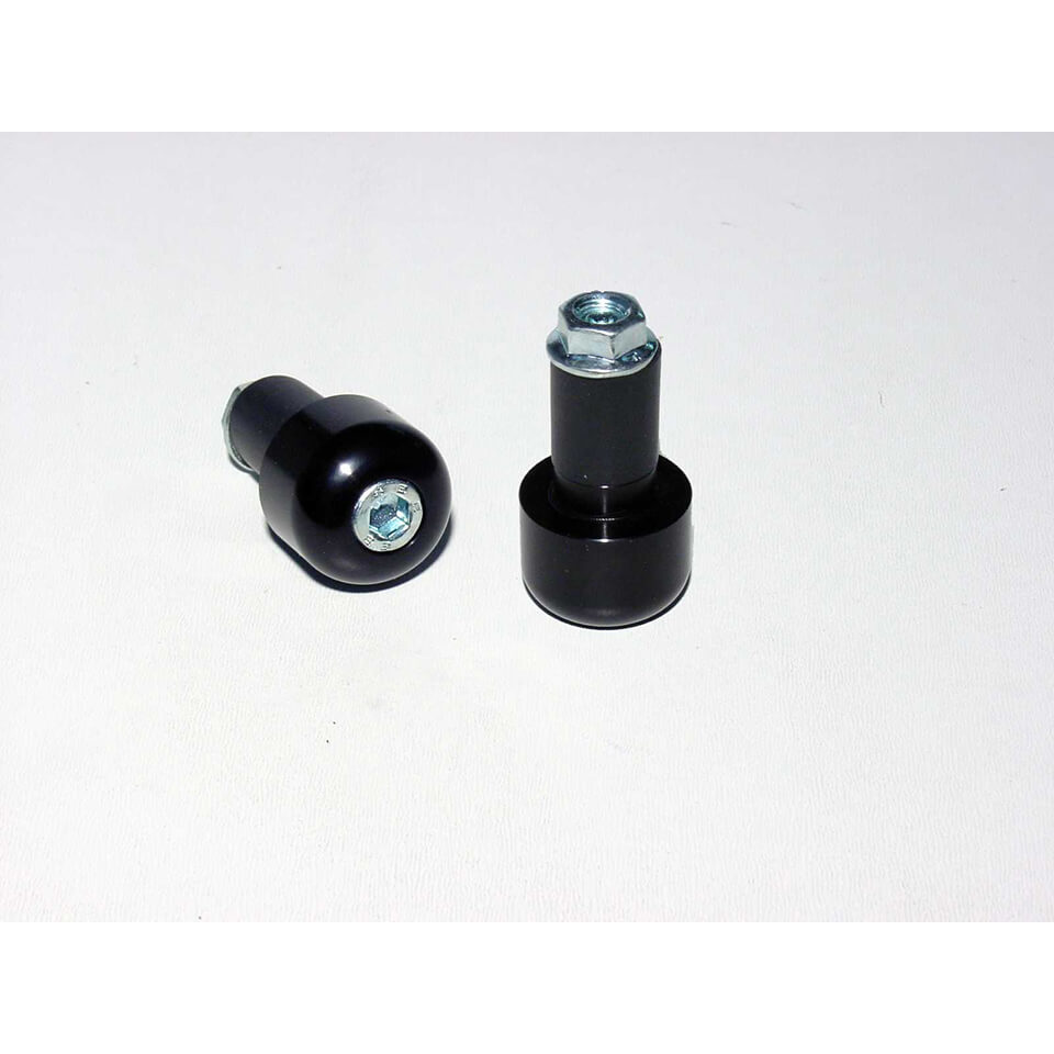 LSL handlebar Bar Ends, Aluminium, Cylindrical, Small, for 22.2 mm handlebar Handlebars, with Rubber Clamping, Black
