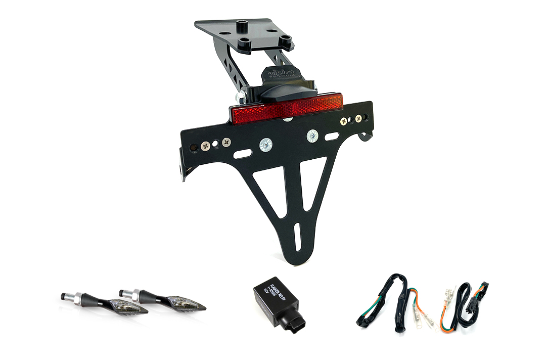 alpha Technik License Plate Holder-flasher light, turn signal-Kit X-LED for Honda CBR650F / CBR650FA and CB650F / CB650FA from model year 2017 (Rear)