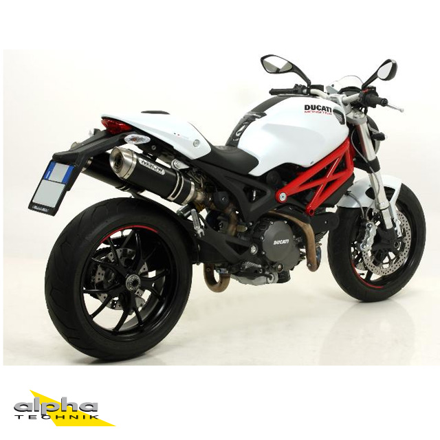 ARROW DARK STREET THUNDER Black Aluminium Exhaust for Ducati Monster 696 / 796 / 1100 2008-2014