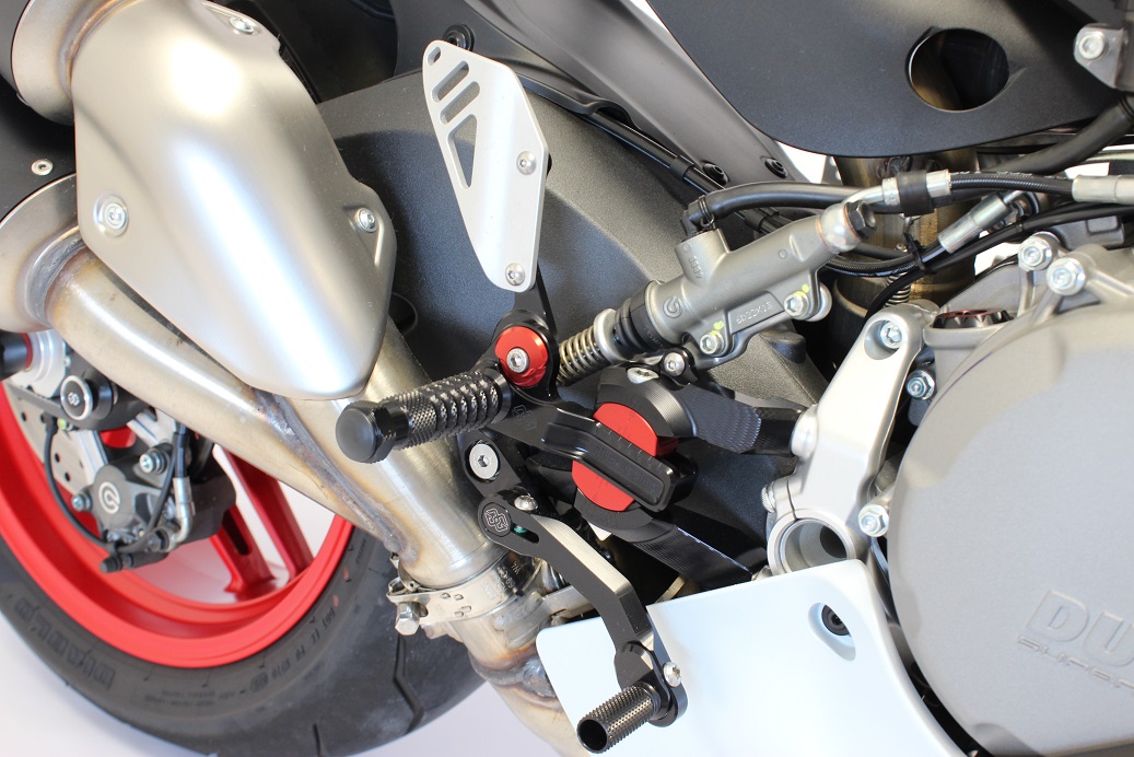 GILLES VCR footrest rearset system for Ducati 959 Panigale, rear