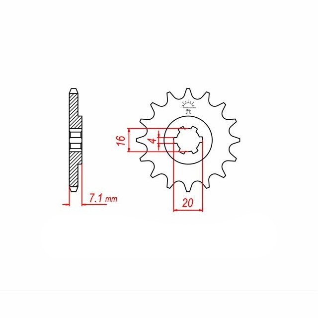 Sprocket, 13 teeth, 420 pitch