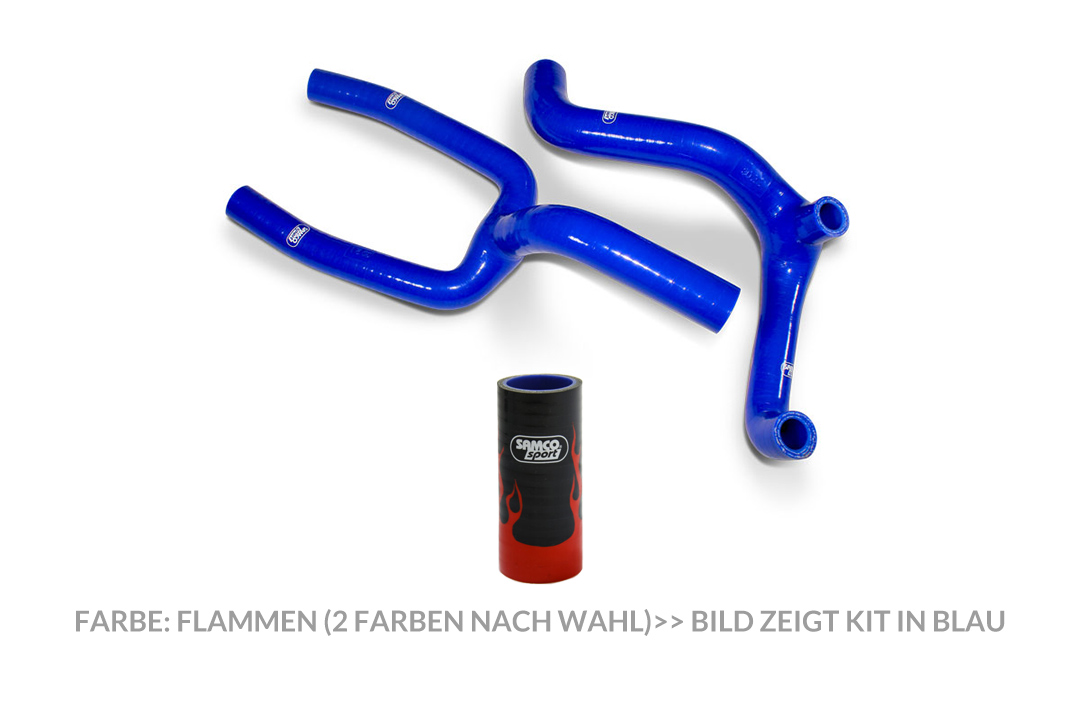 SAMCO SPORT Silicone Hose Kit Y-piece - Race Design (Flames) for Husqvarna CR125 WR125 Model Year 2006-2013