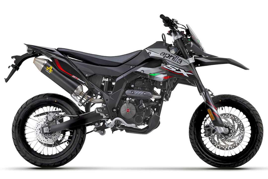 ARROW DARK THUNDER Black Aluminium Exhaust for Aprilia RX125 / SX125 Model Year 2021-2023