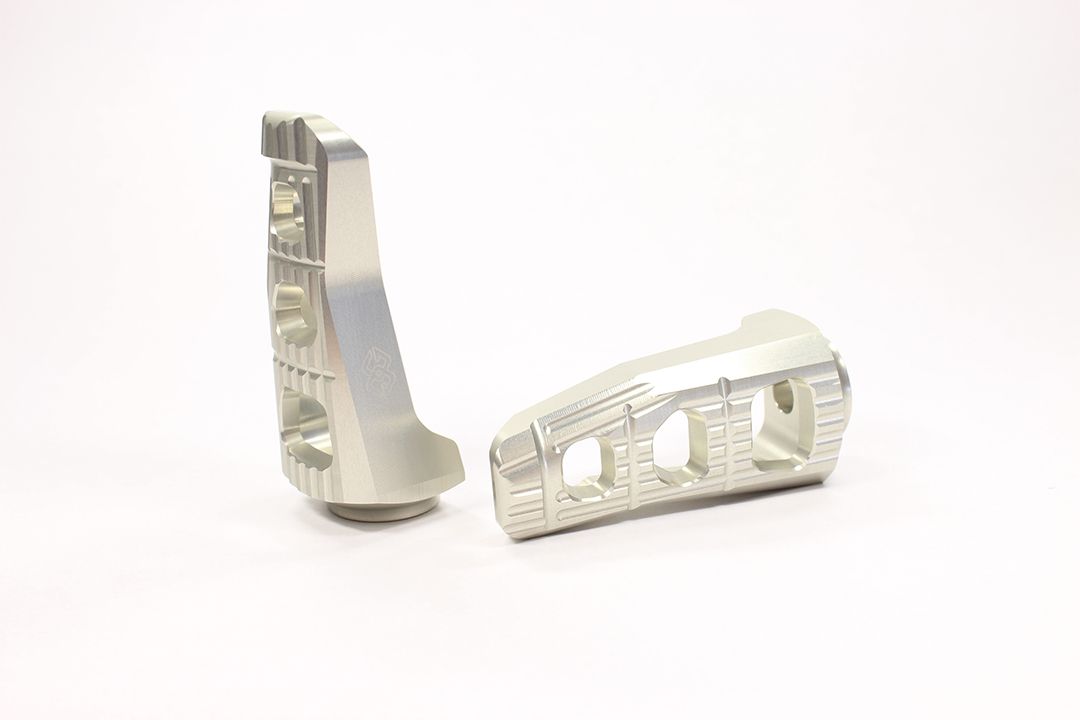 Gilles replacement footrest kit Touring, pillion, silver for BMW S1000R, S1000RR, M1000R