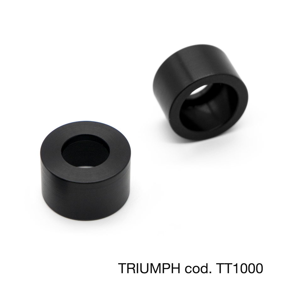 Barracuda handlebar end adapters for lever guards and handlebar end mirrors for Triumph