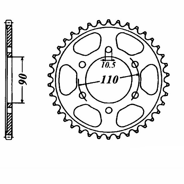 rear sprocket Steel, 35 Teeth, Pitch 630