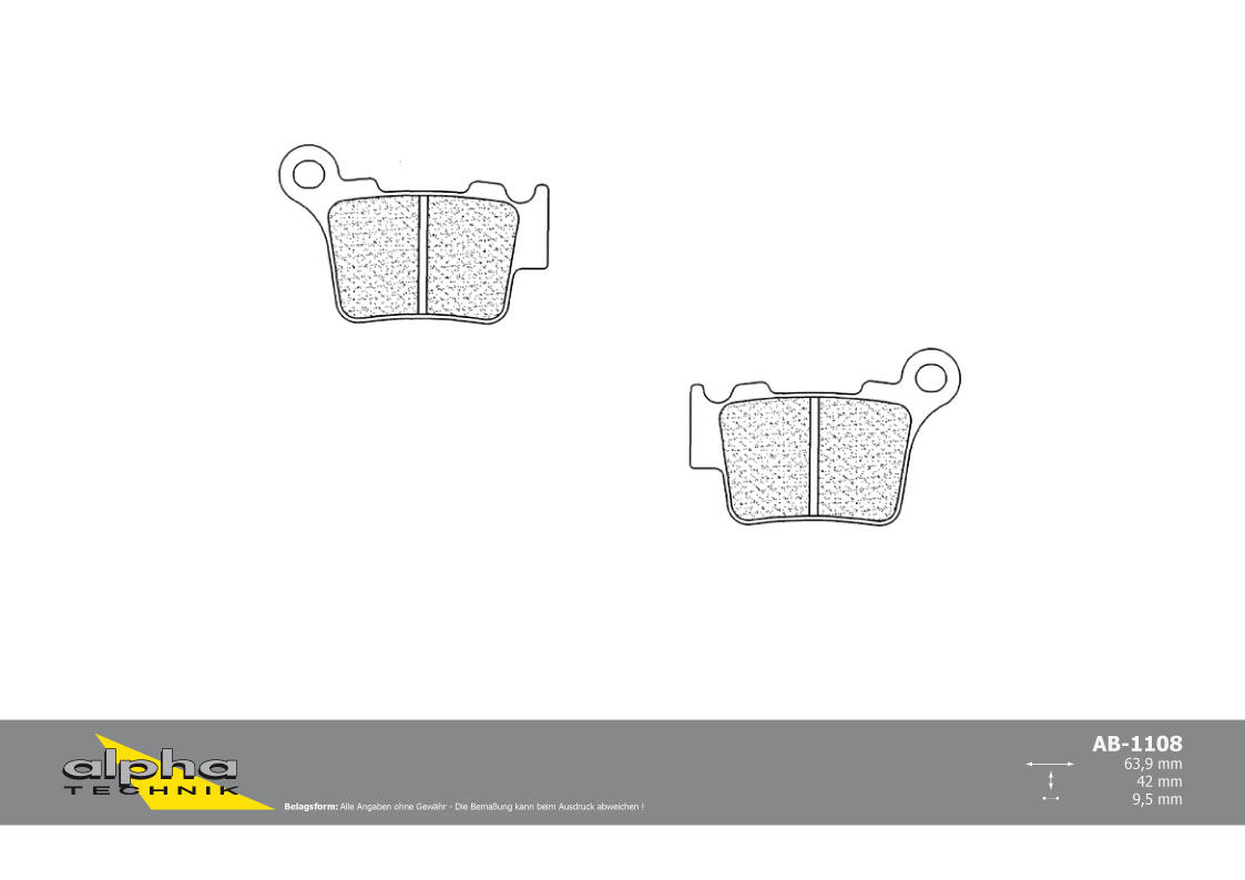 alpha Technik brake pad street with ABE