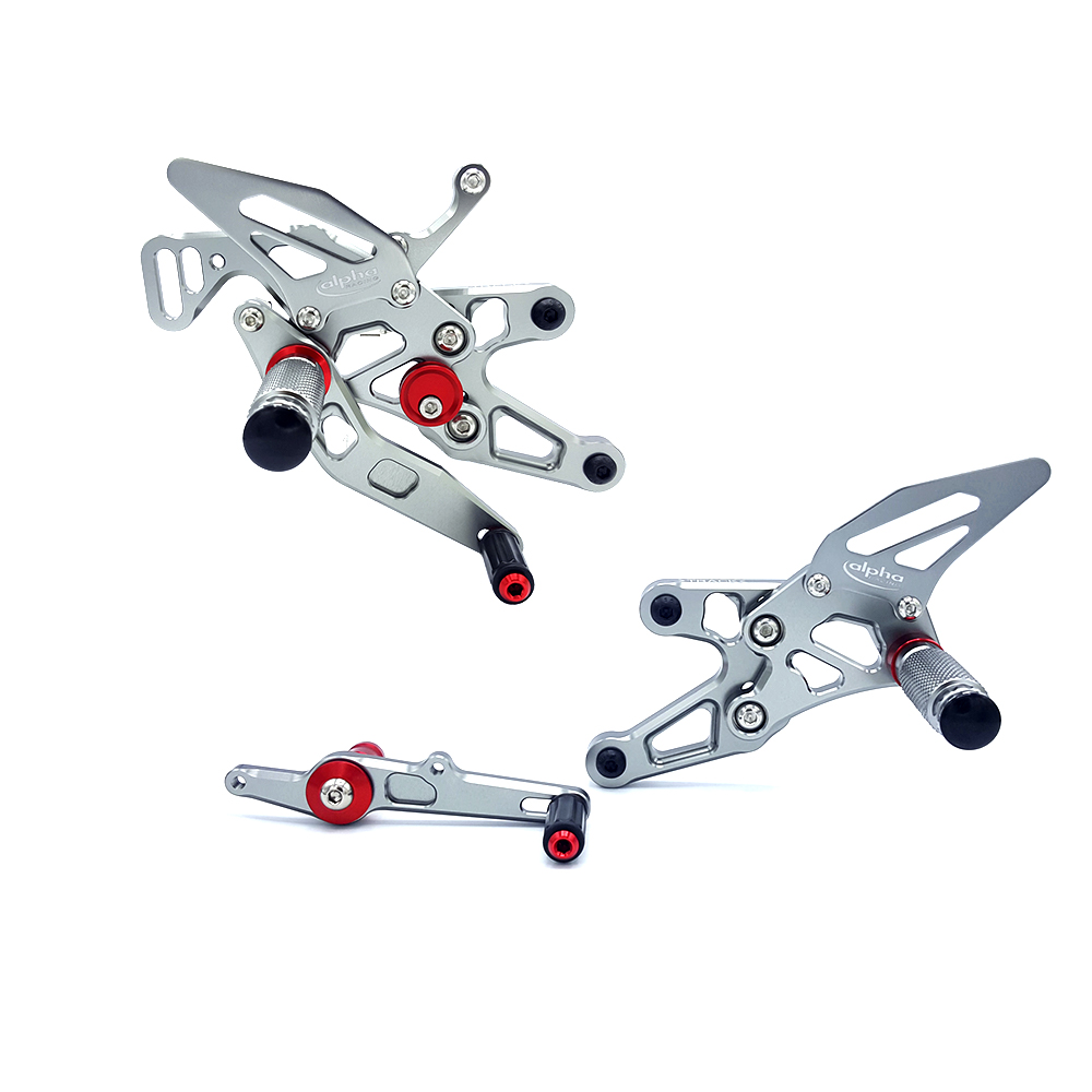 >TRACK< footrestenanlage titanium BMW S1000RR Type K10, model year 2015-16, Type 2R10, model year 2017-, BMW S1000R Type 2R10, model year 2017- ABE