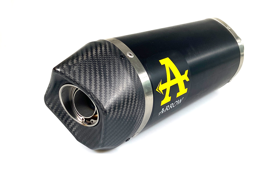 ARROW Exhaust DARK RACE TECH for Aprilia RSV4 / Tuono V4 Factory 1100 2019- in aluminium with carbon end cap