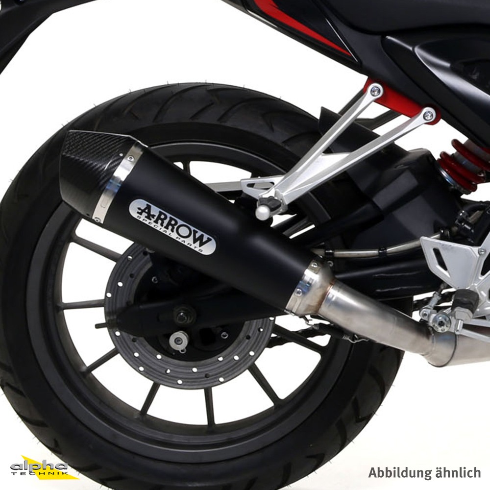 ARROW DARK X-KONE Exhaust for Kawasaki Z900 2017-2020, Black Stainless Steel