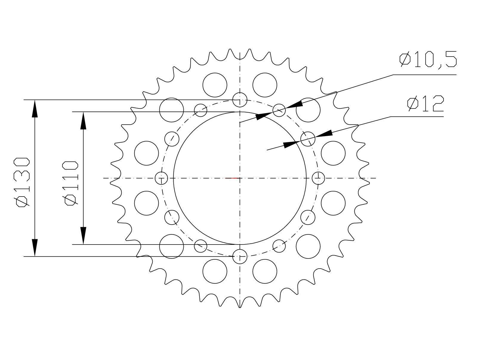 rear sprocket Aluminium, YA/SU/KAWA Z-38