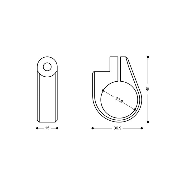 Barracuda adapter rings for handlebarendenspiegel or B-LED-flasher light, turn signal