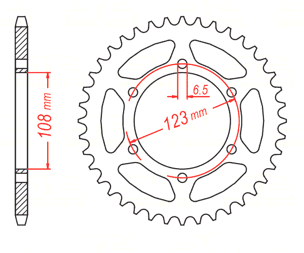rear sprocket Steel, 59 Teeth, Pitch 420