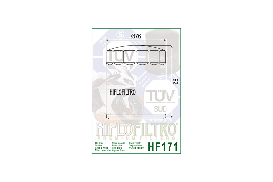 HIFLO oil filter HF171C chromed for various Buell and Harley Davidson models