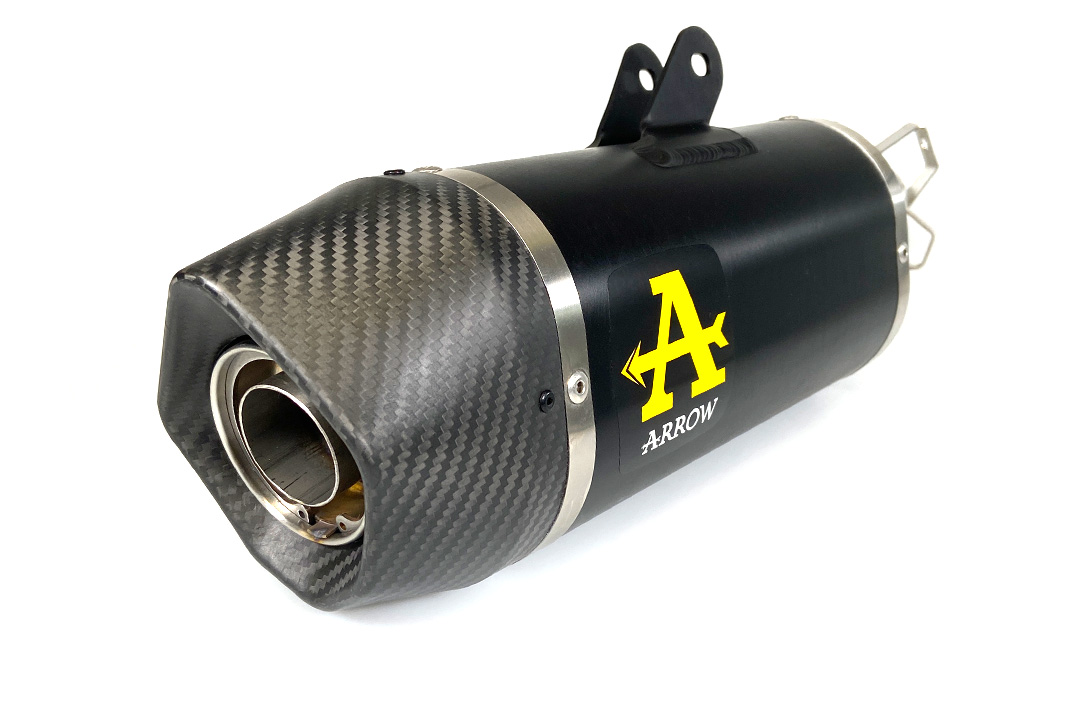 ARROW DARK INDY RACE Exhaust for KTM 390 Adventure 2020-, Black Aluminium