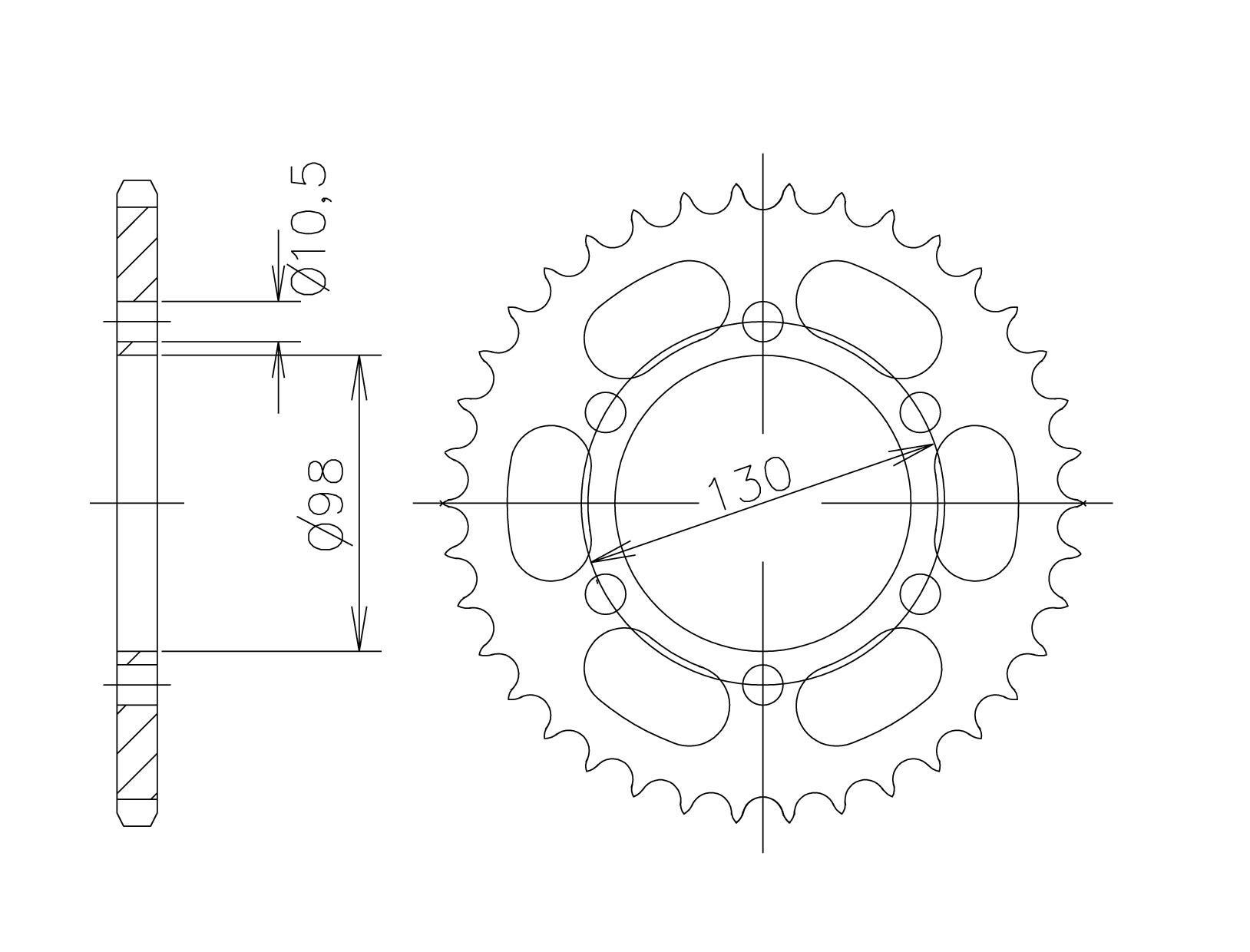 rear sprocket Aluminium, KAWASAKI Z-33