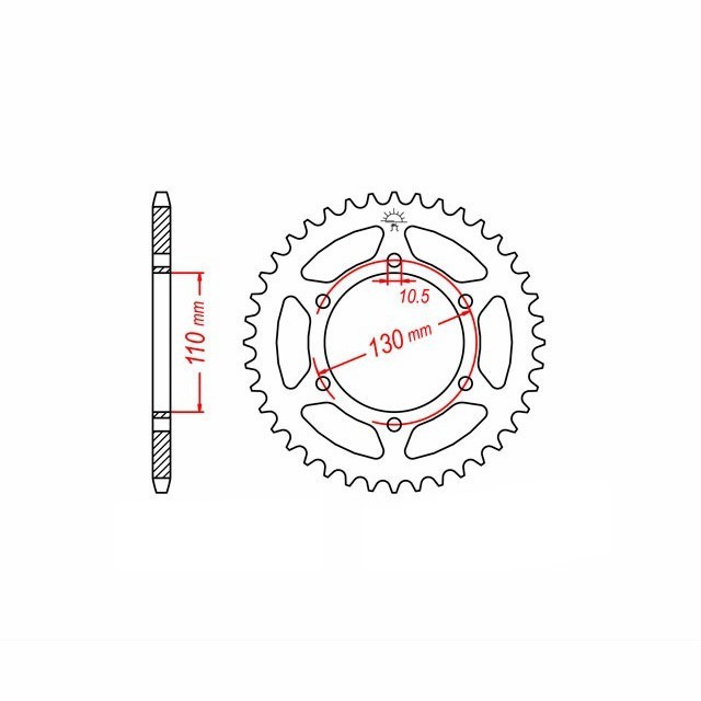 Aluminium rear sprocket, YA/SU/KAWA Z-52