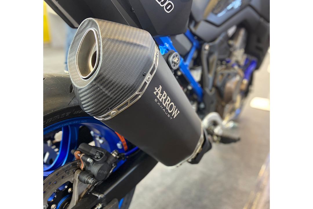 ARROW DARK SONORA Exhaust for Honda CRF1100L Africa Twin 2020-2022, Dark Titanium and Carbon End Cap