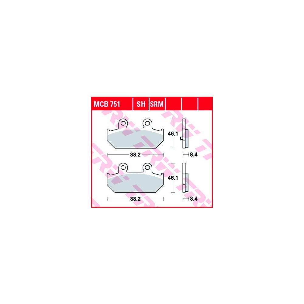TRW Brake Pad Set Allround MCB751 rear