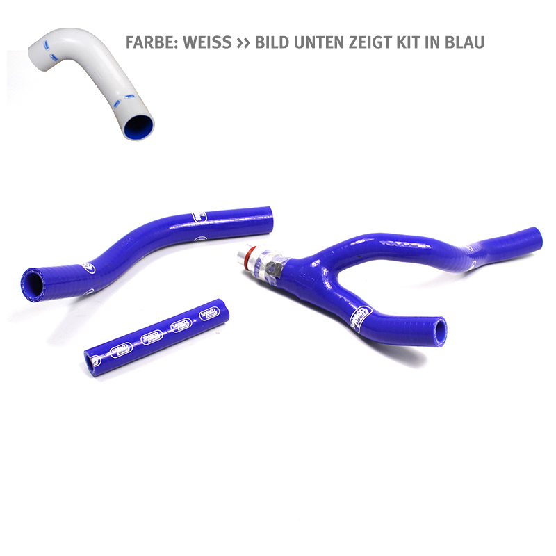 SAMCO SPORT Silicone Hose Kit Y-Piece - Race Design with Aluminium Piece, White for Yamaha YZ250F Model Year 2014-2018