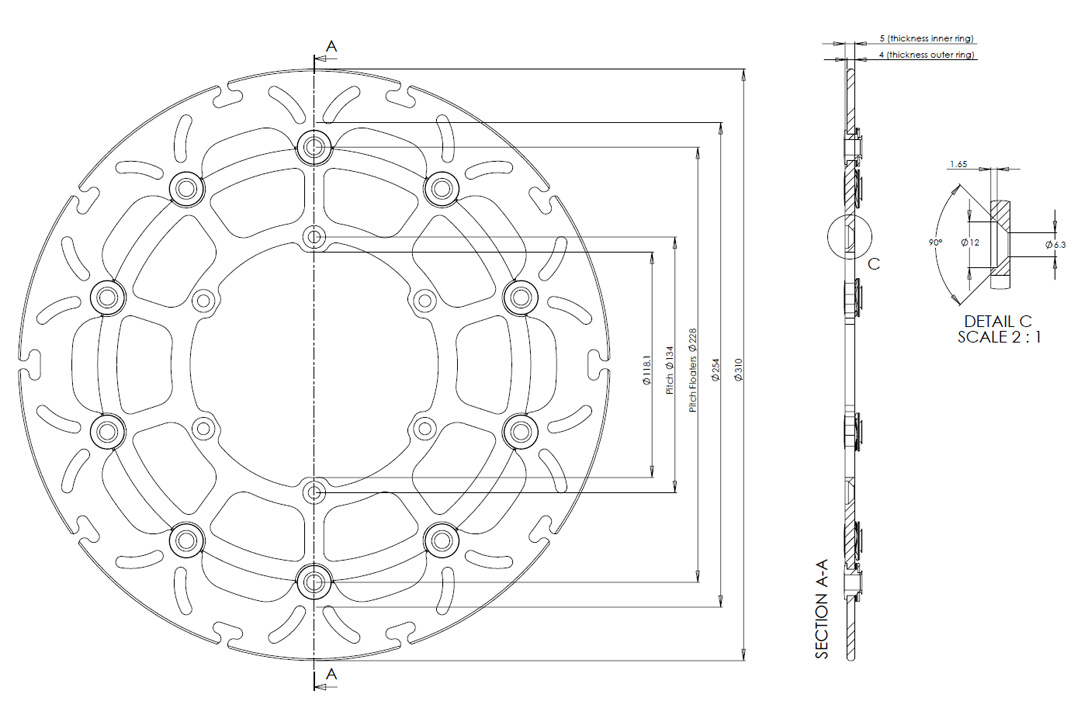 alpha Technik floating brake disc ABD33