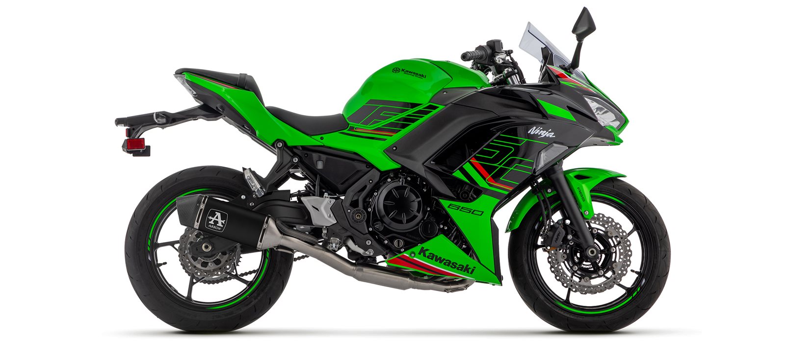 ARROW Racing Full System with VELOCE Black Silencer and Carbon End Cap for Kawasaki Ninja 650, Z650 Model Year 2024- without streethomologation