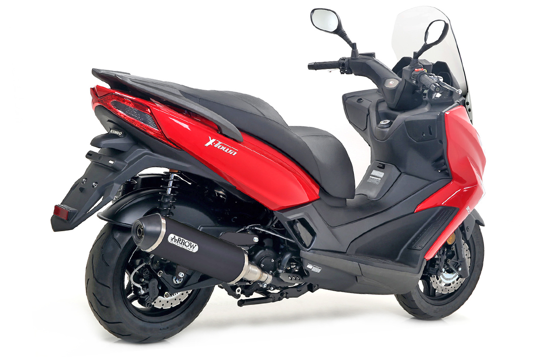 ARROW DARK URBAN Exhaust for Kymco X-Town 300 2016-, Black Aluminium (Only with ARROW Mid-pipe)