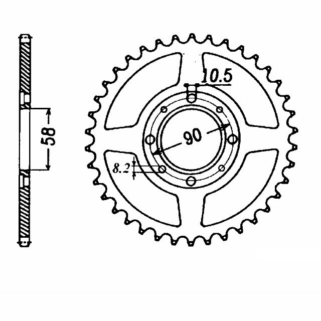 DID chain kit with 520VX3 chain, standard colour, for Honda CB250R Rebel, model year 1996-