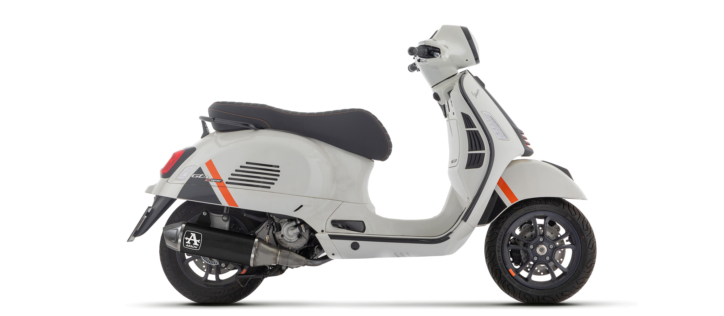 ARROW DARK URBAN Exhaust for Vespa GTS310 2025-, Black Aluminium with Stainless Steel End Cap, without street Approval