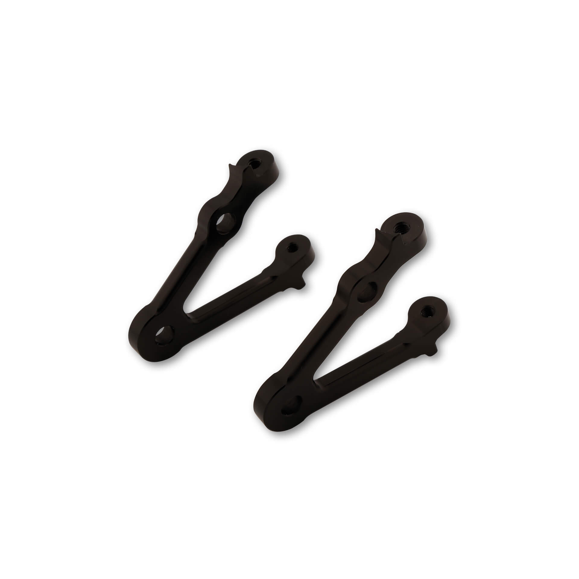 LSL short headlight bracket set for rotatable head lighth. 67mm black with flasher light, turn signalmount