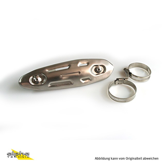 heat protector, stainless steel, universal, approx. 190 x 53 mm, incl. mounting parts