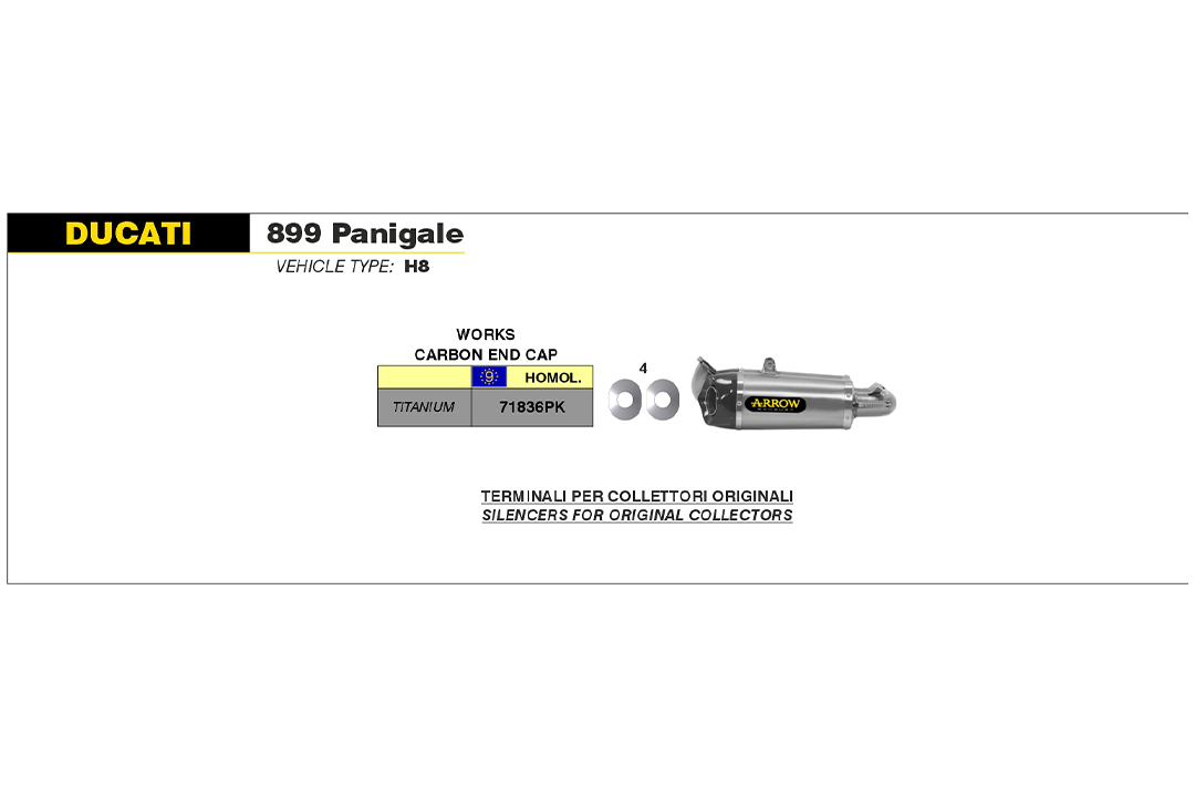 ARROW WORKS Exhaust for Ducati Panigale 899 / 1199 2012-2015, Titanium