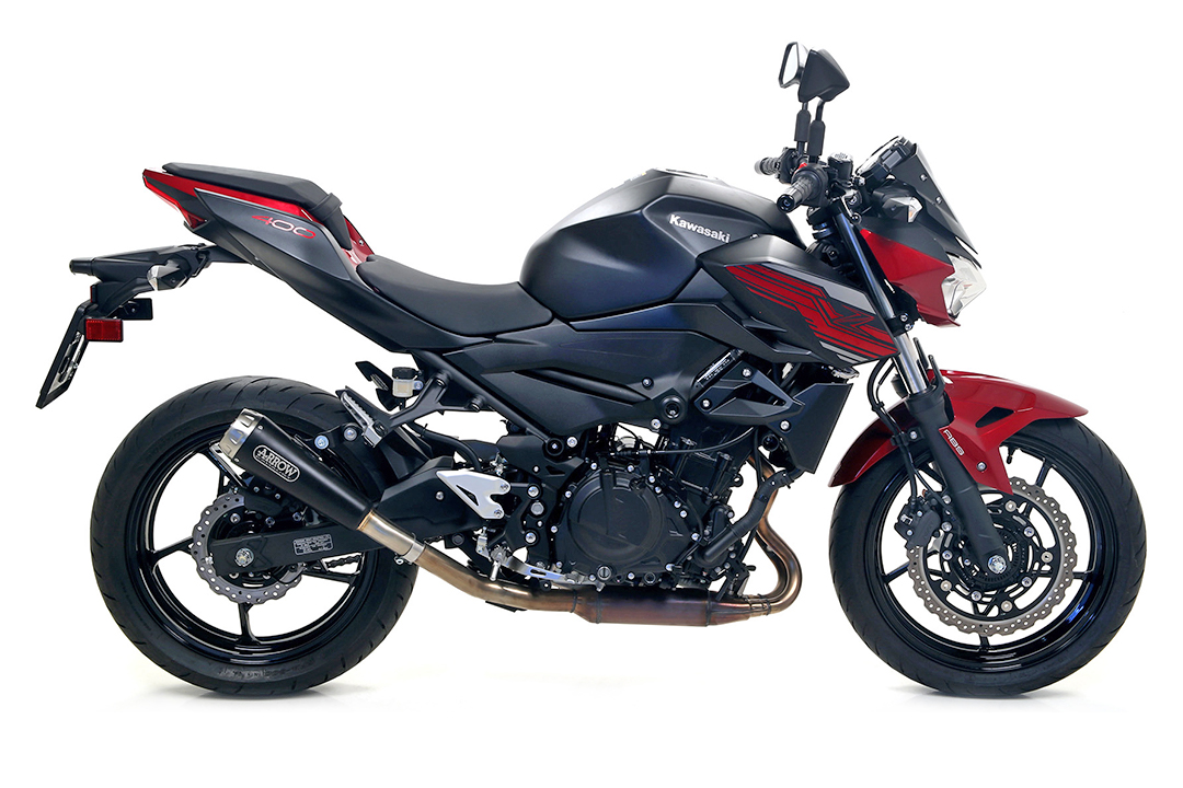 ARROW DARK PRO-RACE Exhaust for Kawasaki Ninja 400 / Z400 2018-, Black Stainless Steel