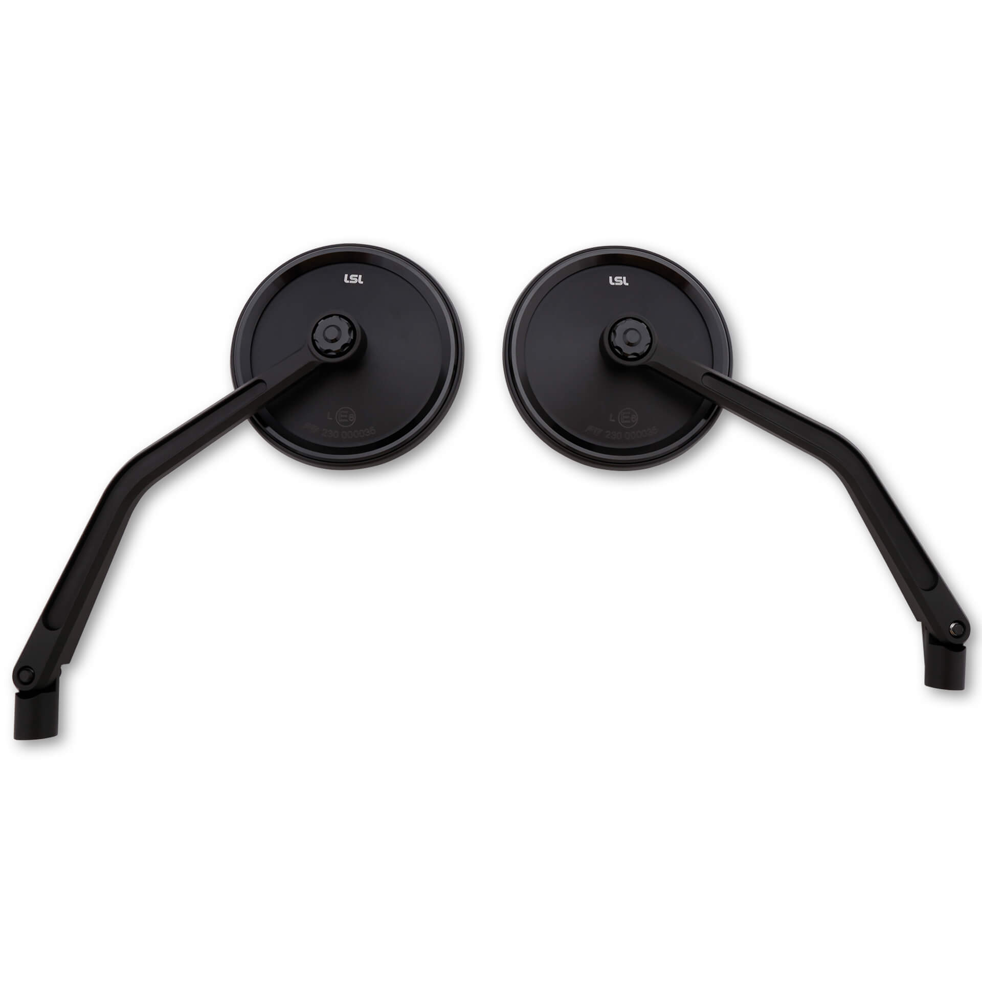 LSL NOVA-RUN Mirror, handlebar mirror, black, with street approval, ECE, with adapters for Yamaha LH thread