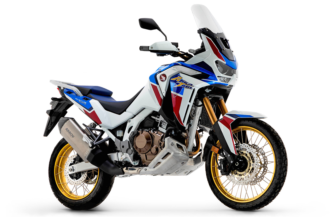 ARROW SONORA Exhaust for Honda CRF1100L Africa Twin 2020-2022, Titanium and Carbon End Cap