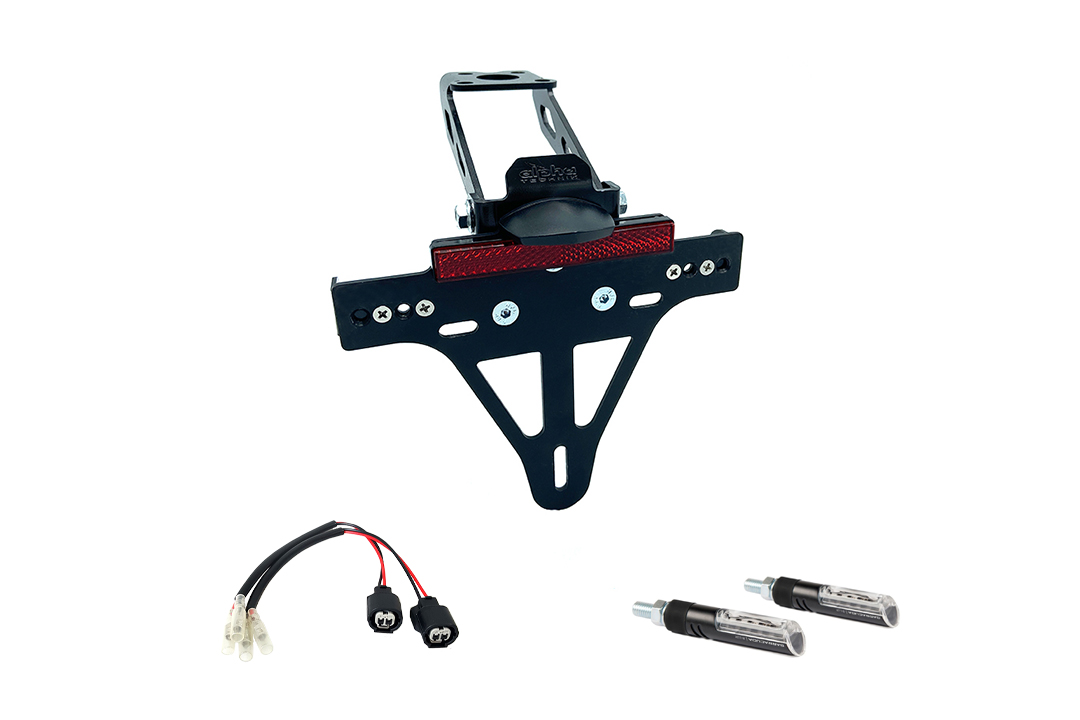 License plate holder-flasher light, turn signal-kit IDEA for Kawasaki ZX-4RR, Type ZX400P, model year 2024-