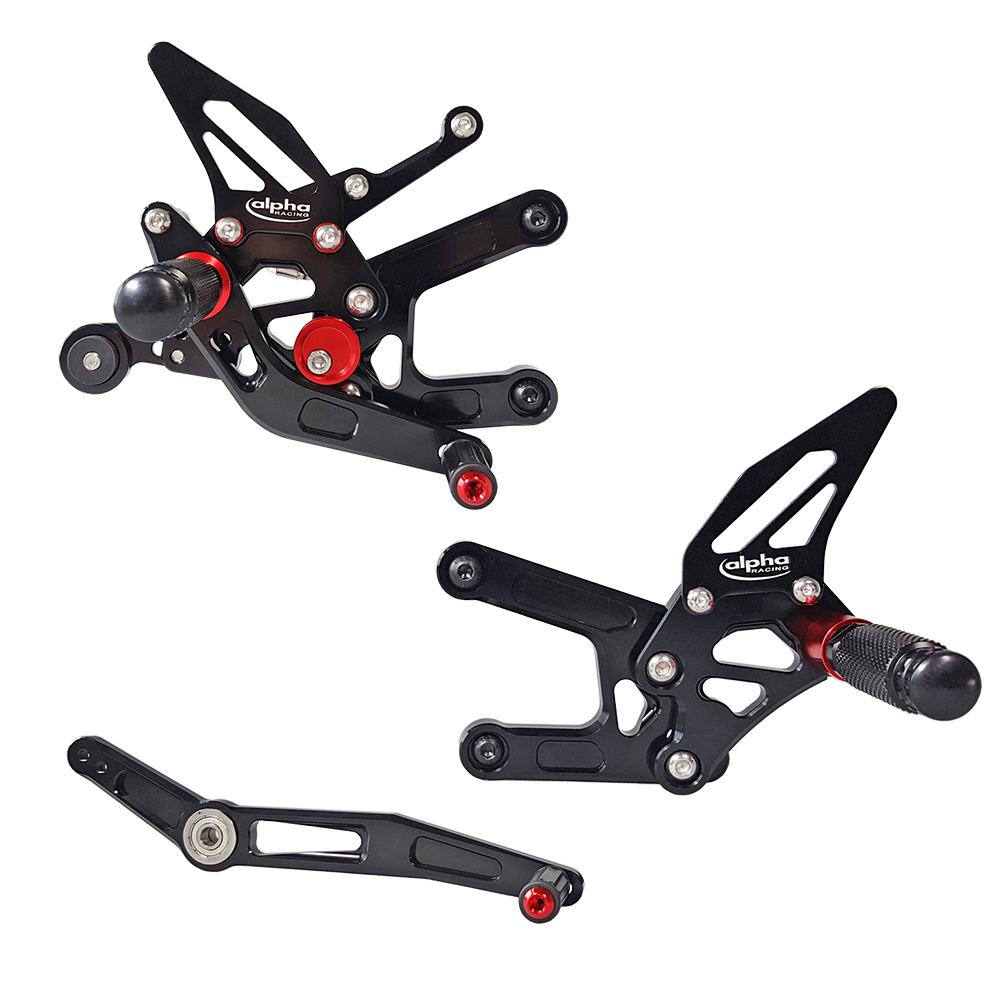 >TRACK< footrestenanlage black Yamaha YZF-R6 RJ11, RJ15, RJ27 2006- ABE