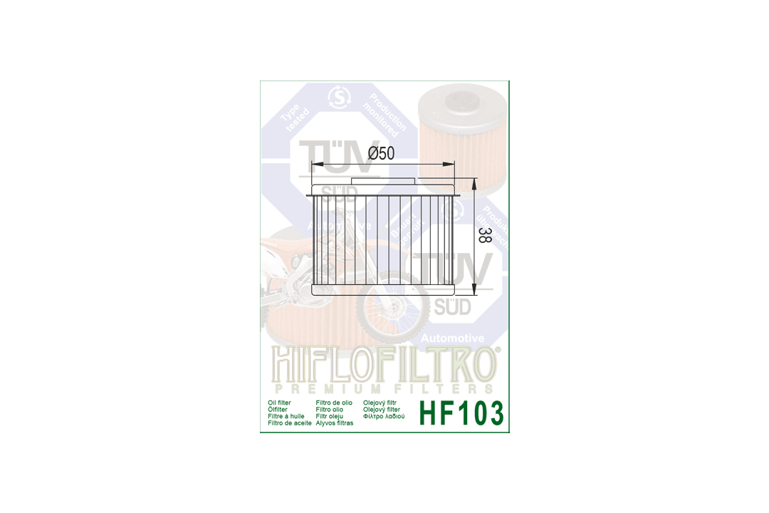 HIFLO oil filter HF103 Honda CRF250 / CRF300 / CBR300R / CB300R
