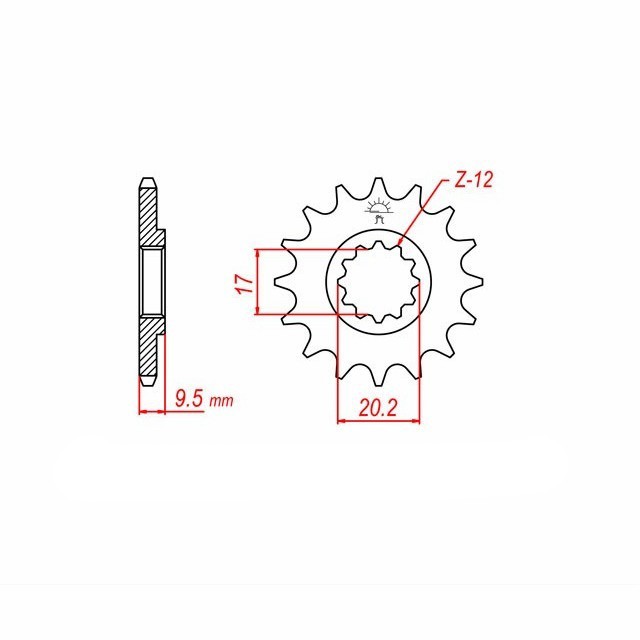 Sprocket, 14 Teeth, Pitch 428