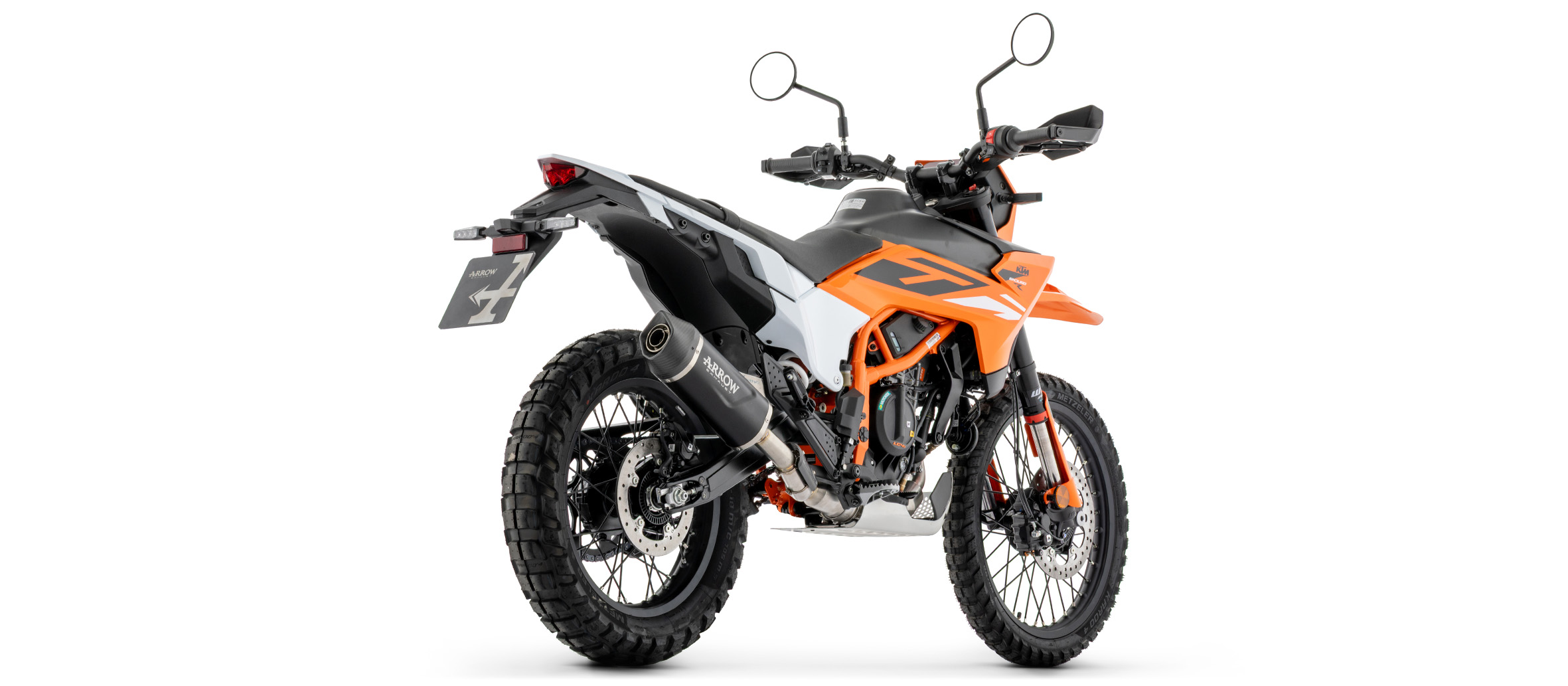 ARROW DARK INDY RACE EVO Exhaust with Carbon End Cap for KTM 390 Enduro R, 2025-, Black Aluminium