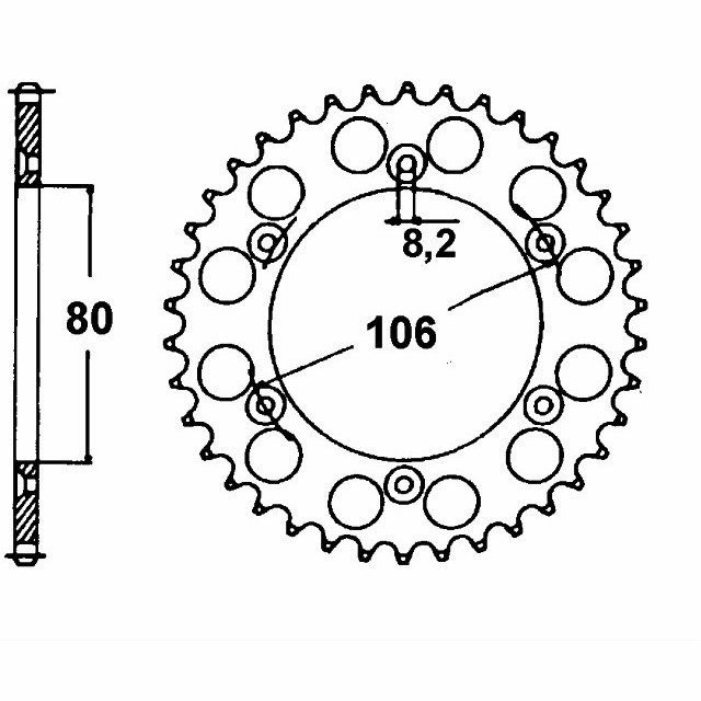 DID chain kit with 520VX3 chain, gold colour, for Aprilia MX125 (11 kW), model year 2004- and SM125, model year 2006-
